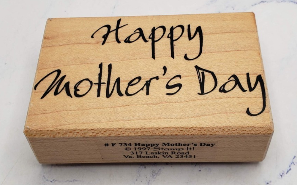 Happy Mother's Day Elegant Script Stamp It Wood Mounted Rubber Stamp